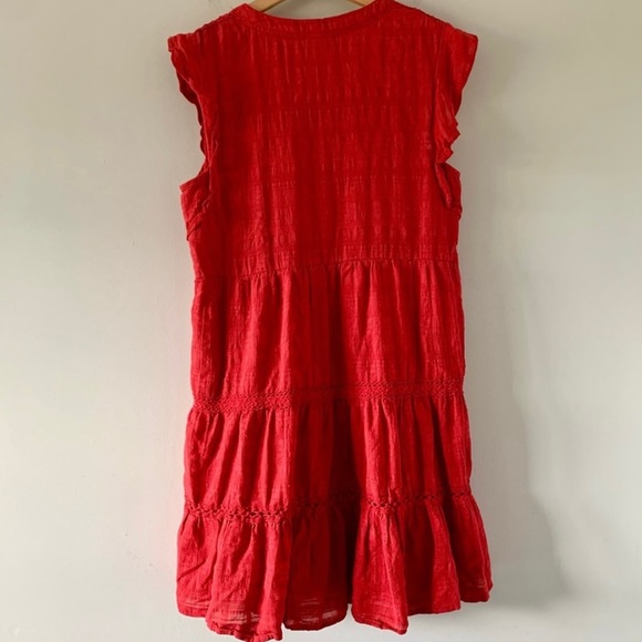 Knox Rose V Neck Tiered Ruffle Dress Sleeveless with Ruffle Trim - Picture 2 of 7